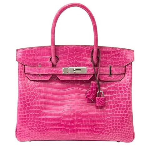 Hermes Birkin 30 Crocodile Porosus Lisse Fuchsia 